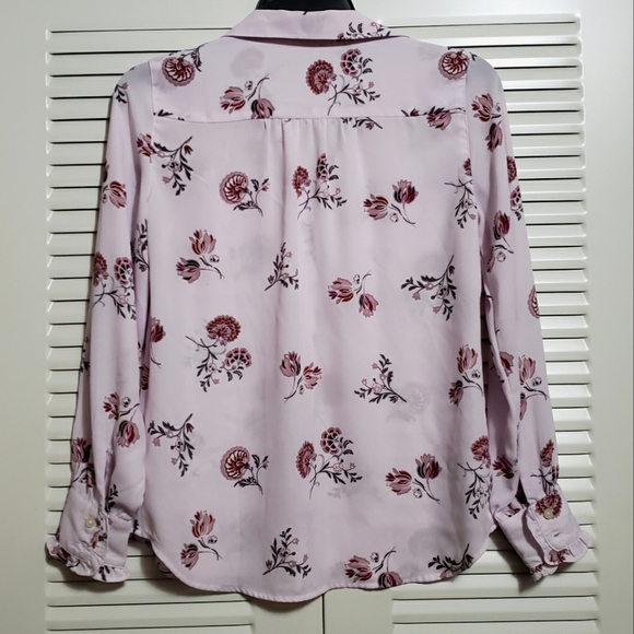 Loft Womans Purple Floral Blouse - Picture 6 of 9